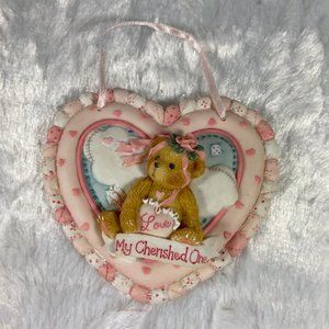 Vintage Cherished Teddies -"My Cherished One" heart shaped Plaque Valentines